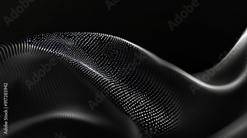 black banner background designed for article title with a high-tech theme. It has dynamic waves and dots. The overall look is modern and sleek, perfect for technology-focused articles. photo