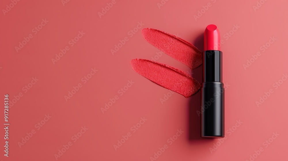 Obraz premium The brand's beauty cosmetics, professional lip cosmetics in pink and pastel tones.