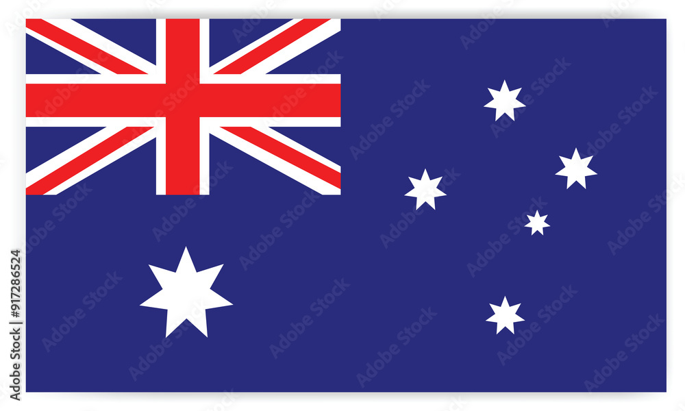 Fototapeta premium Australia flag official colors and proportion Vector illustration
