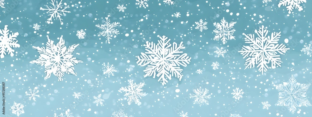 Snowflakes on a blue background
