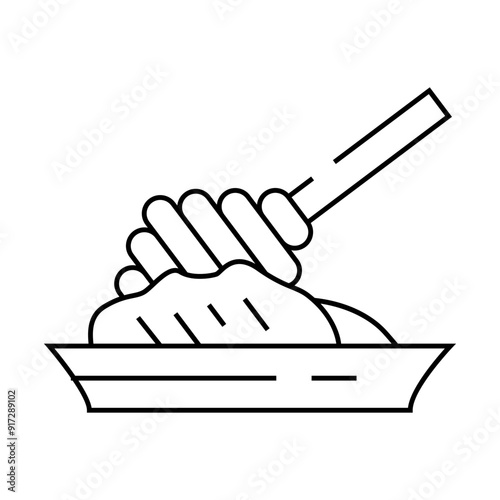 honey dessert line icon vector. honey dessert sign. isolated contour symbol black illustration