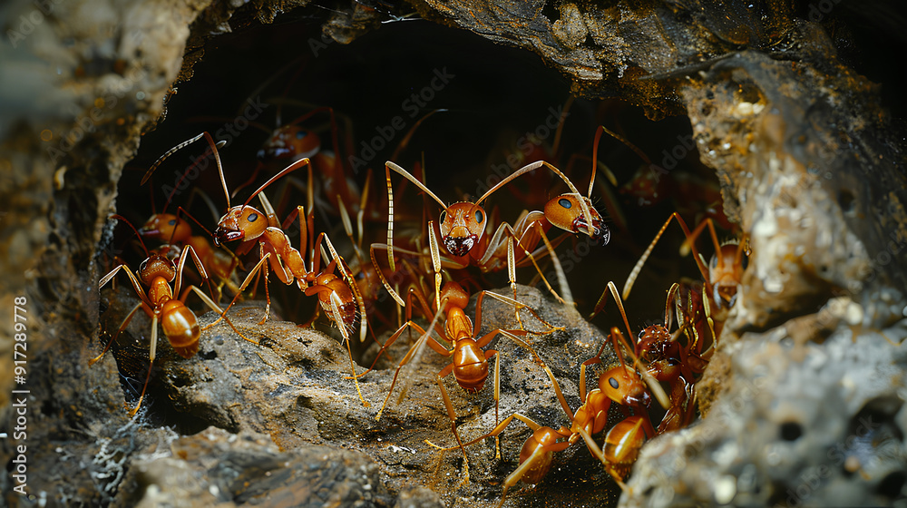 ants in a nest that has a complicated structure