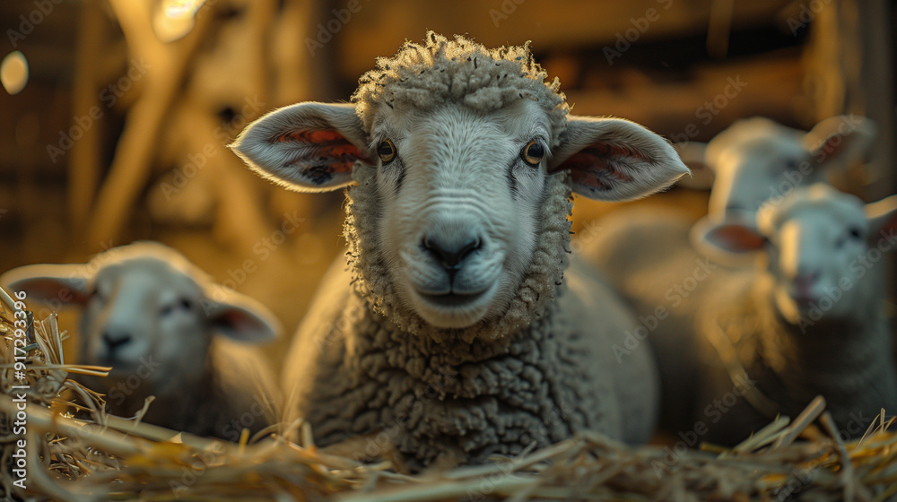 cow for Eid Al Adha, sheep or lamb in a farm, sunny day, with space for text, copy, caption. advertising photography. cow for Eid Al Adha, sheep or lamb in a farm, sunny day, with space for text, copy, caption. advertising photography.