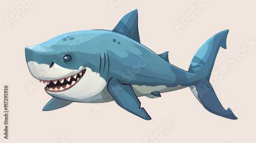 cute shark animation with smile