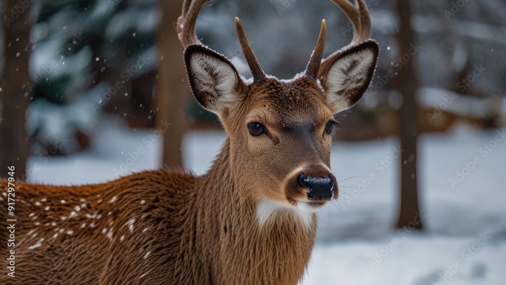 deer in the snow deer in the snow
