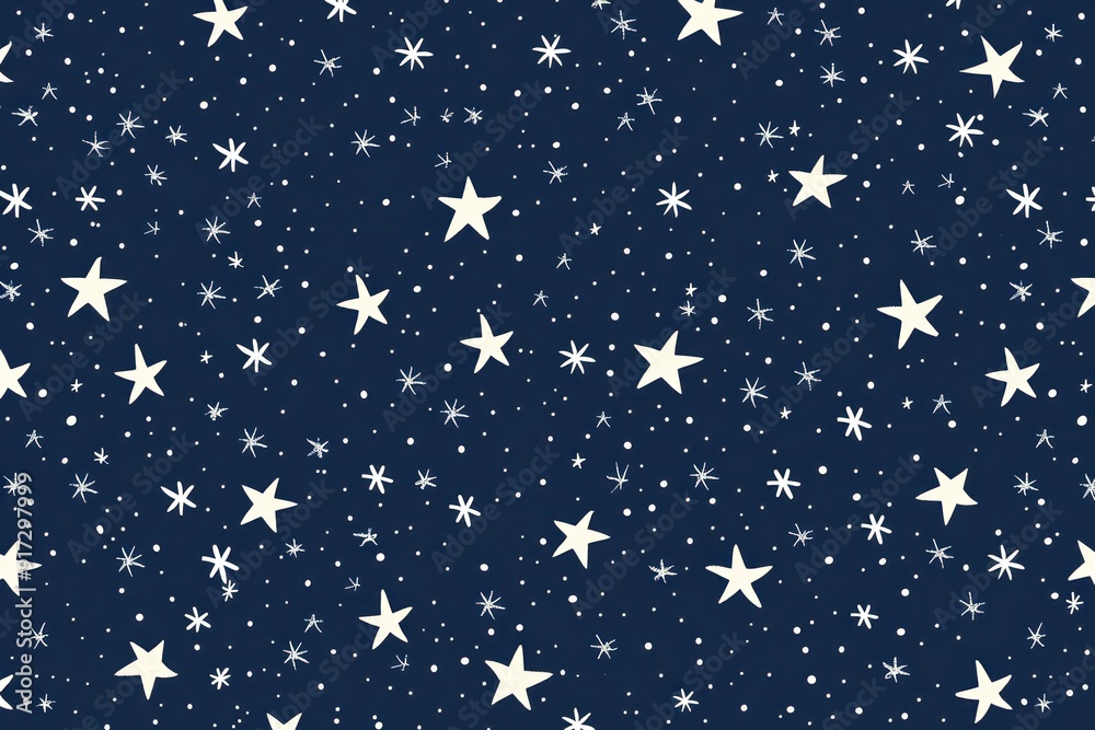 Abstract Night Sky with Hand-Drawn Stars and Dots Abstract Night Sky with Hand-Drawn Stars and Dots