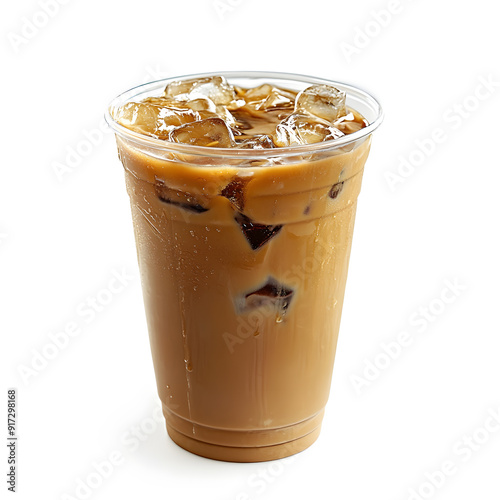 Iced coffee cup isolated on white background