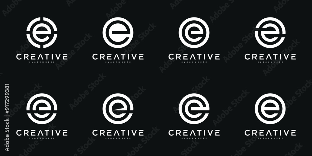 Set of abstract letter E logo design template. Premium Vector Set of abstract letter E logo design template. Premium Vector