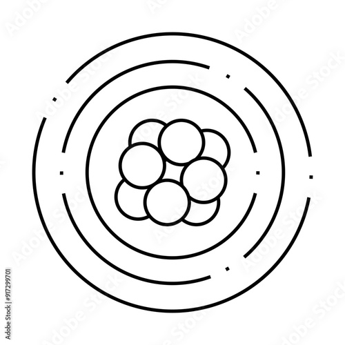 atom electron line icon vector. atom electron sign. isolated contour symbol black illustration