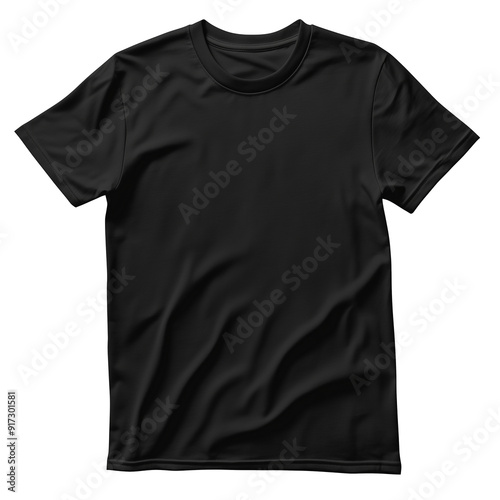 Black t-shirt mockup isolated on transparent or white background 