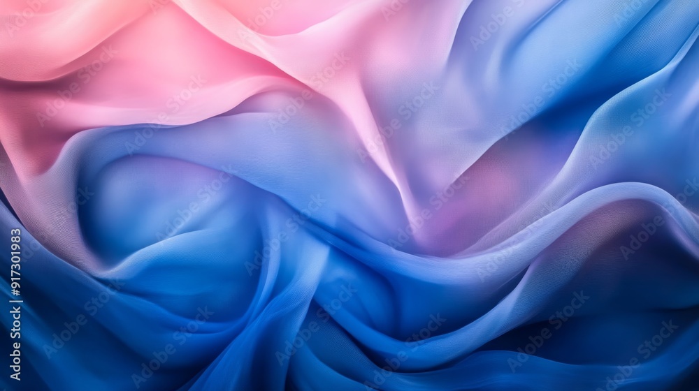 Obraz premium Abstract flow of pink and blue silk