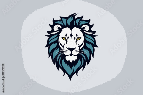 Abstract colorful loin head logo design mascot logo vector  photo