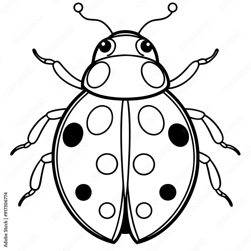 Detailed Line Art of a Ladybug Detailed Line Art of a Ladybug