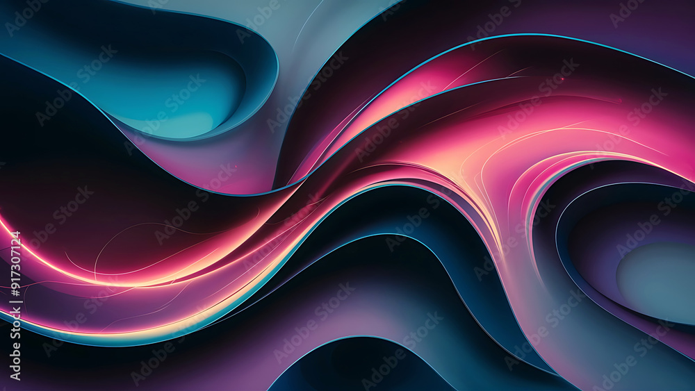 Fototapeta premium Modern abstract, 3d render, vibrant background.