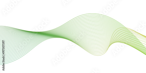 Abstract green waves background,Abstract green wavy lines. Colorful vector background.green wave melody lines on white background,Abstract green wave lines pattern background. green wave lines frame,
