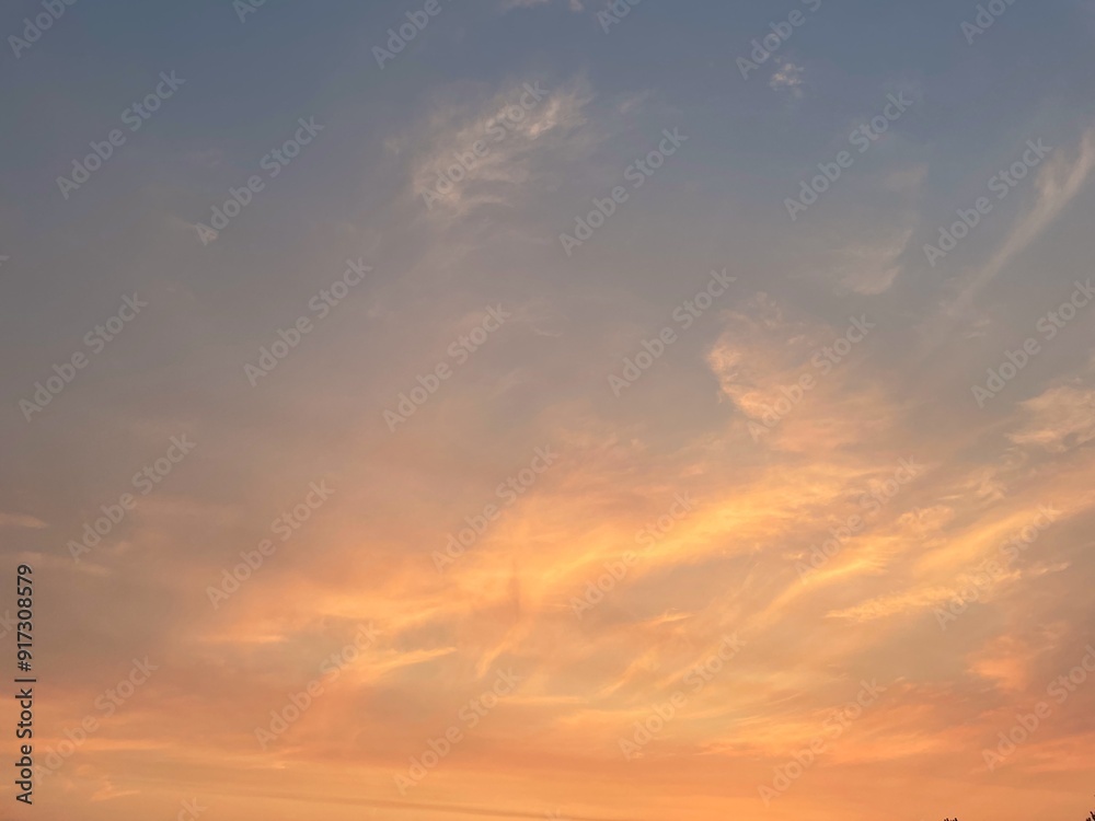 Fototapeta premium Sunset with clouds with a red background, image with clouds