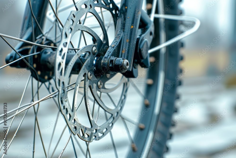 Fototapeta premium Close-up photo of a bicycle. Beautiful simple AI generated image in 4K, unique.