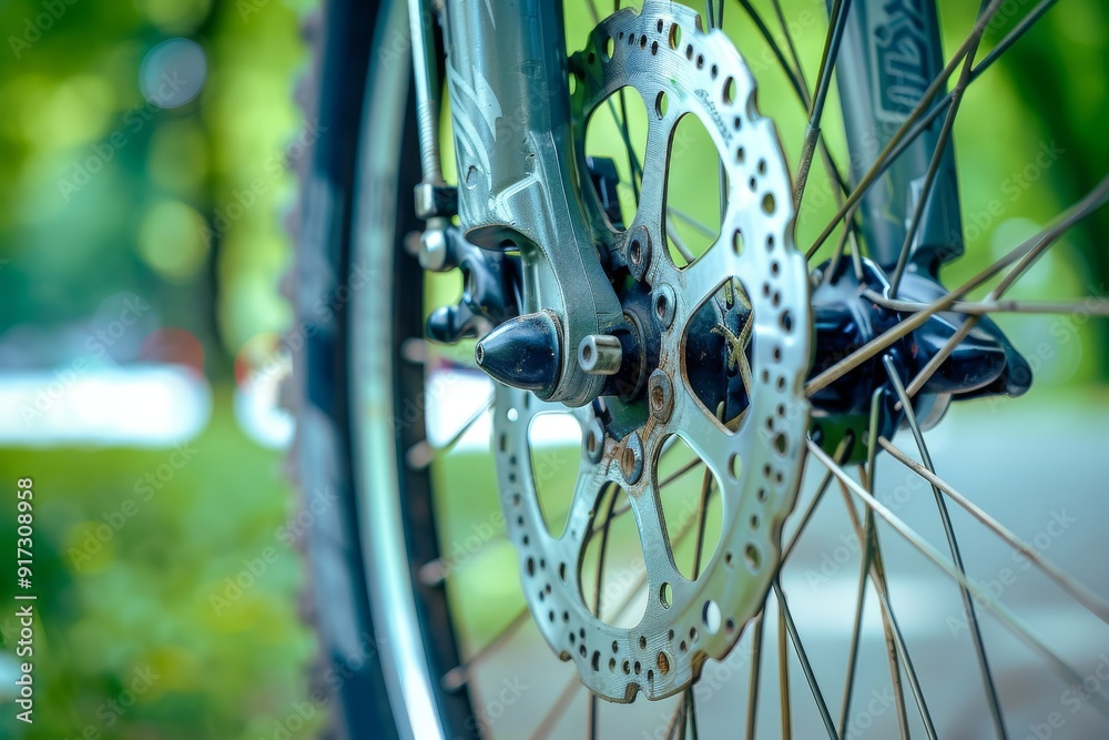 Rear bicycle motor wheel integrated into mountain bike close-up from side of the brake disc . Beautiful simple AI generated image in 4K, unique. Rear bicycle motor wheel integrated into mountain bike close-up from side of the brake disc . Beautiful simple AI generated image in 4K, unique.