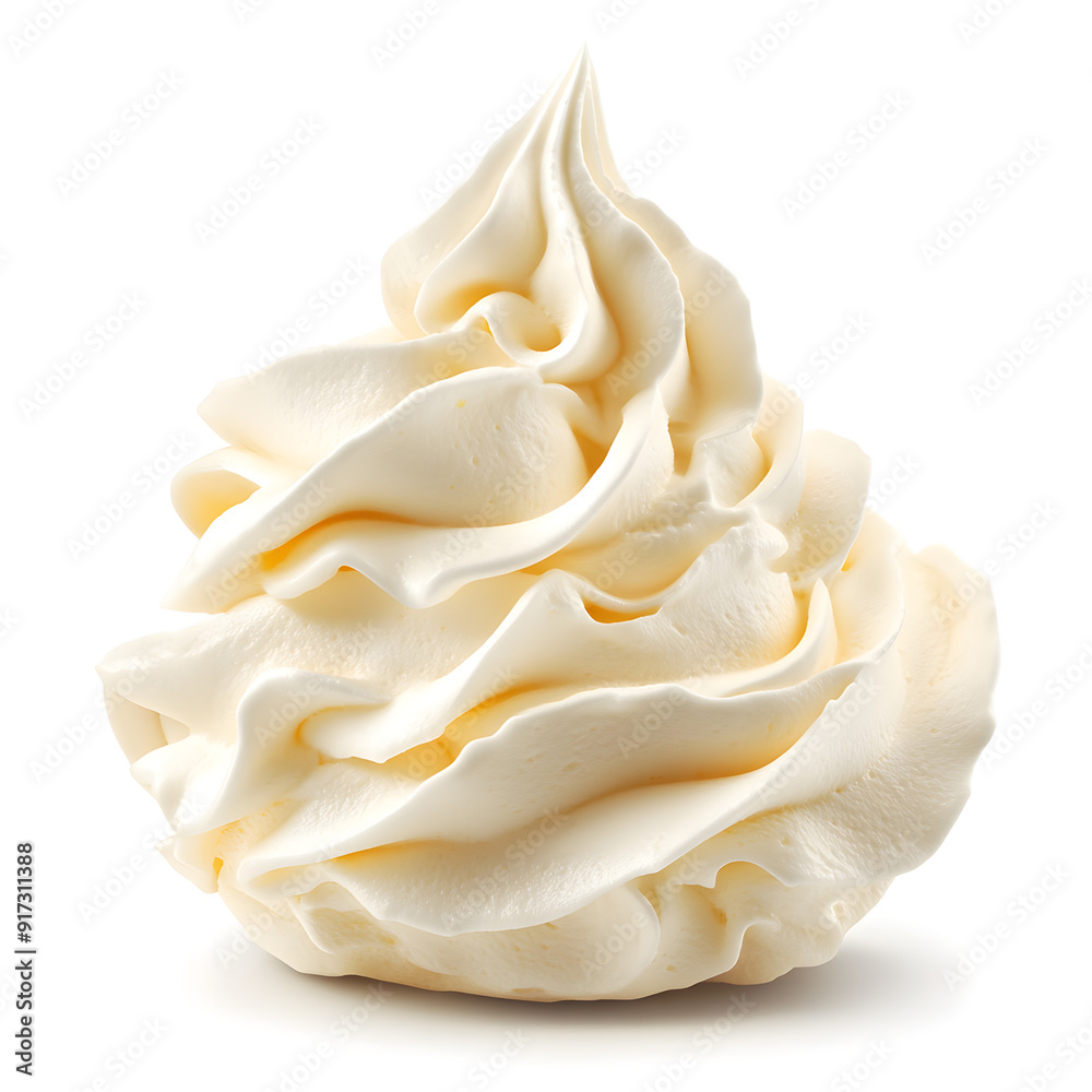 White Whipped cream isolated on white background White Whipped cream isolated on white background