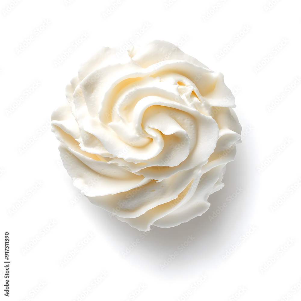 White Whipped cream isolated on white background White Whipped cream isolated on white background
