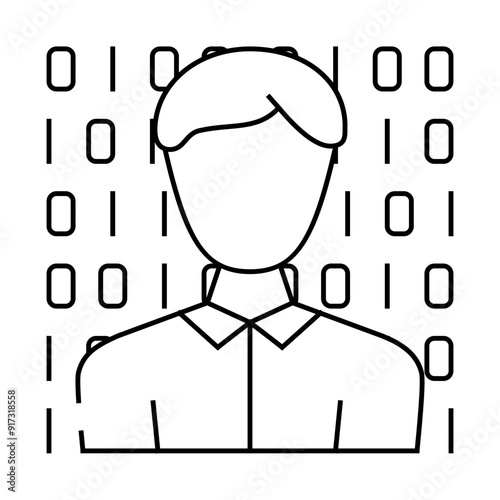 anonymous buyer line icon vector. anonymous buyer sign. isolated contour symbol black illustration