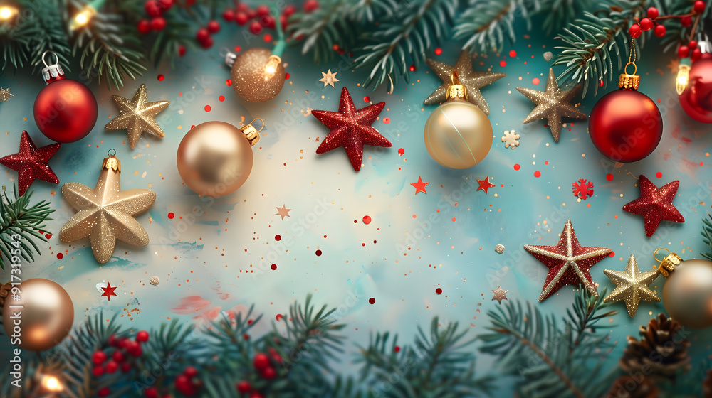 Fototapeta premium Fondo con bolas de navidad