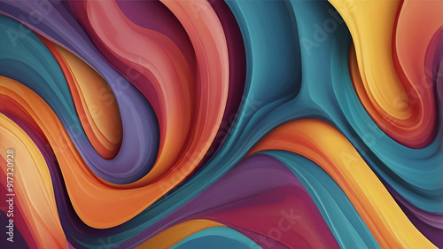 Abstract colorful background smooth gradation waves