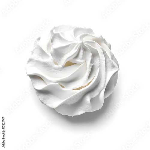 Whipped cream isolated on white background