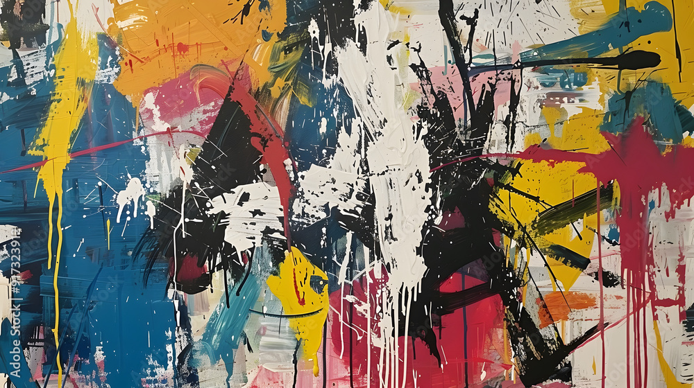 Obraz premium Neo expressionist abstraction with bold gestures background