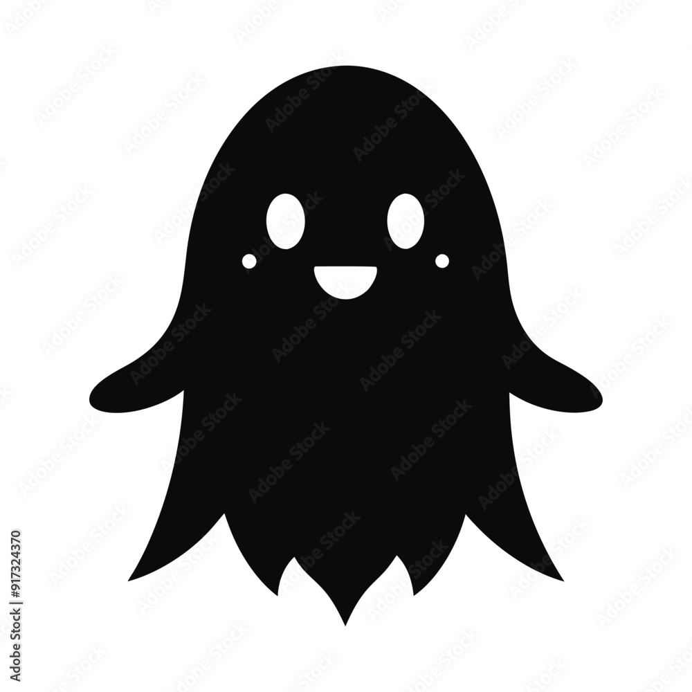 Fototapeta premium Adorable Halloween Ghost Vector Design Cute Spooky Illustration