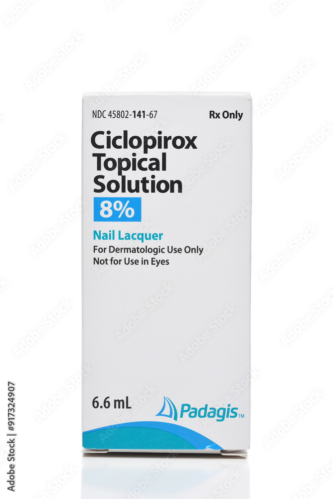 IRVINE, CALIFORNIA - 8 AUG 2024: Ciclopirox Topical Solution Nail ...