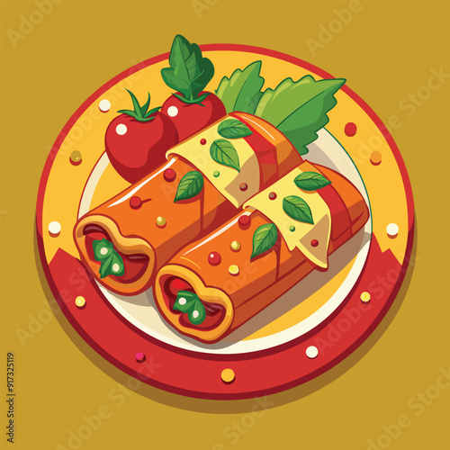 Mexican food Enchiladas vector art