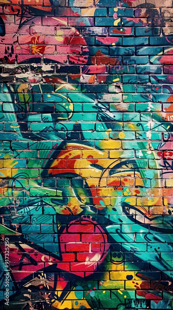 A vibrant graffiti mural on a brick wall, featuring an array of colors and abstract shapes with visible paint drips. The artwork showcases dynamic urban street art and creative expression. A vibrant graffiti mural on a brick wall, featuring an array of colors and abstract shapes with visible paint drips. The artwork showcases dynamic urban street art and creative expression.
