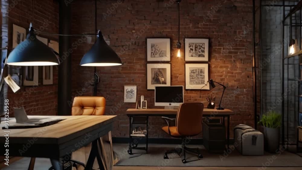 Revamp your workspace with an urban loft feel using exposed brick, industrial lighting, and contemporary furniture. Revamp your workspace with an urban loft feel using exposed brick, industrial lighting, and contemporary furniture.