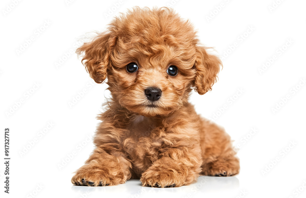 Cute toy poodle sitting on white background Cute toy poodle sitting on white background