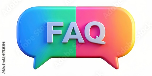 Colorful speech bubble with FAQ , colorful, speech bubble, FAQ,question, answer, help, support, information, communication