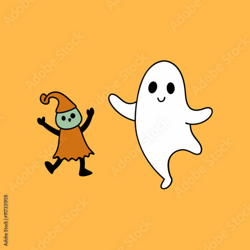 Halloween ghosts, spooky, eerie, haunted, ghostly figures, supernatural, Halloween spirits, apparitions, ghost decorations, haunted house, spectral, scary, Halloween night, trick or treat, ghost