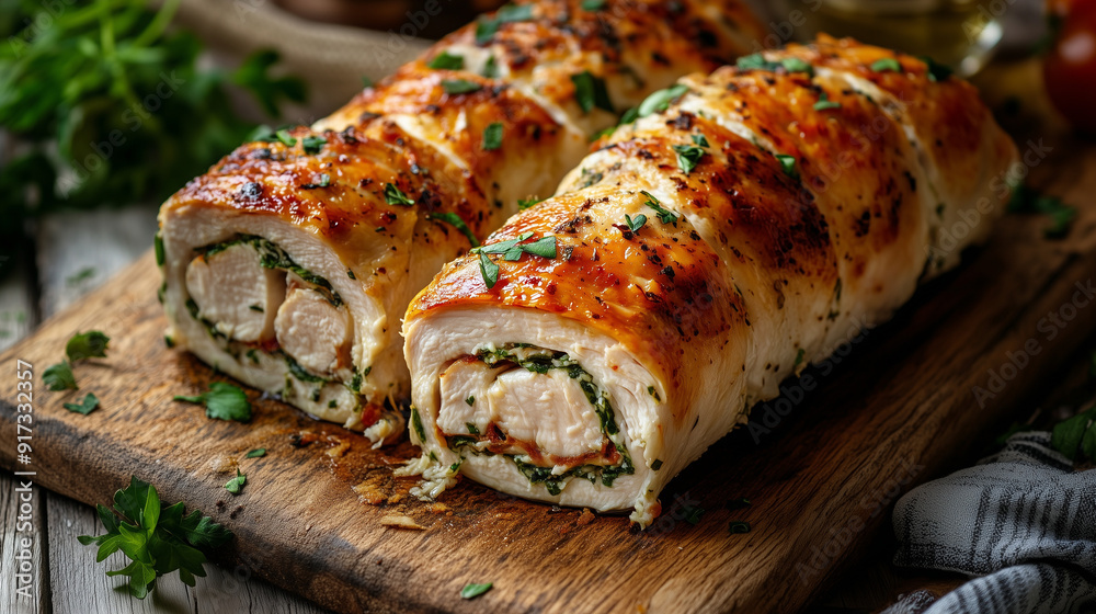 Roll with chicken in the oven Roll with chicken in the oven