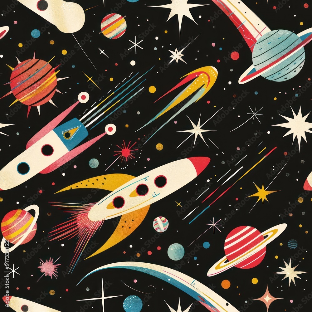 Retro Space Pattern. Retro Space Pattern.
