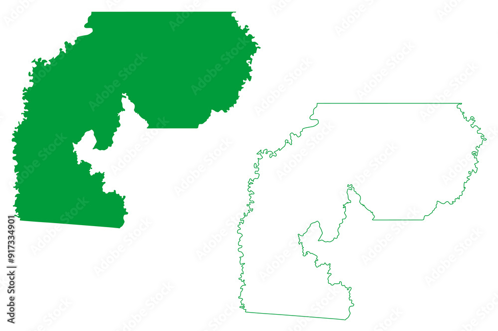 Fototapeta premium Candeias do Jamari municipality (State of Rondônia or Rondonia, RO, Municipalities of Brazil, Federative Republic of Brazil) map vector illustration, scribble sketch Candeias do Jamari map