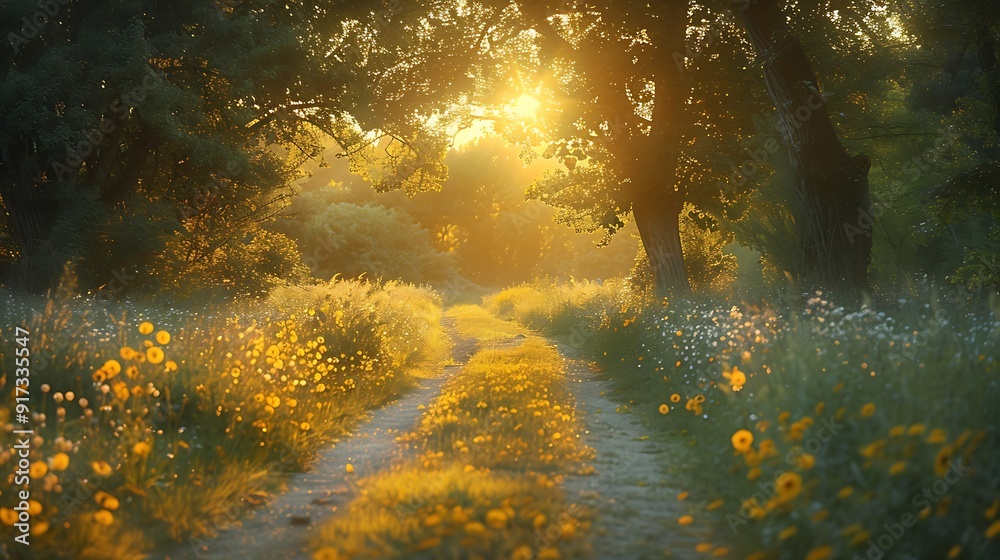 A tranquil drive through the countryside, the path bordered by rustic trees and wildflowers, the soft light of dawn illuminating the scene with a peaceful and enchanting glow, natural look, A tranquil drive through the countryside, the path bordered by rustic trees and wildflowers, the soft light of dawn illuminating the scene with a peaceful and enchanting glow, natural look,