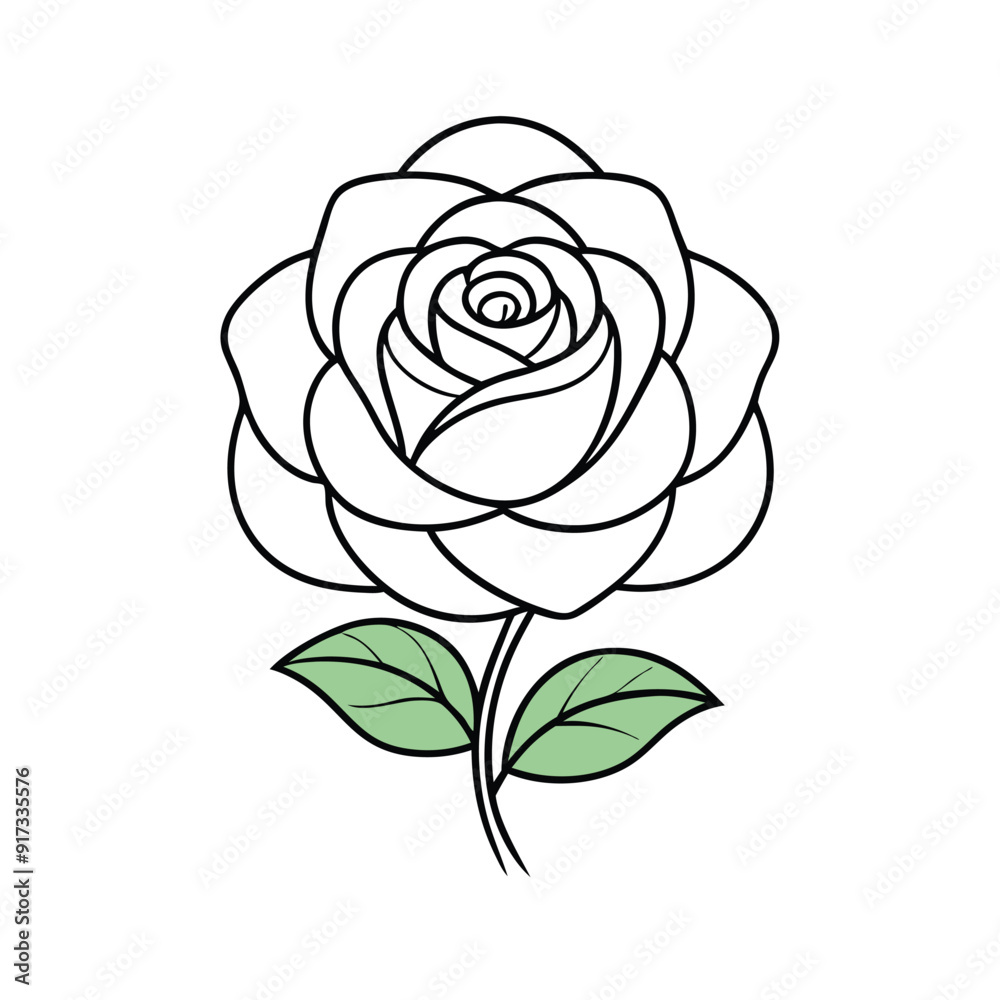 custom made wallpaper toronto digitala rose line art vector illustration, a beautiful rose vector art illustration
