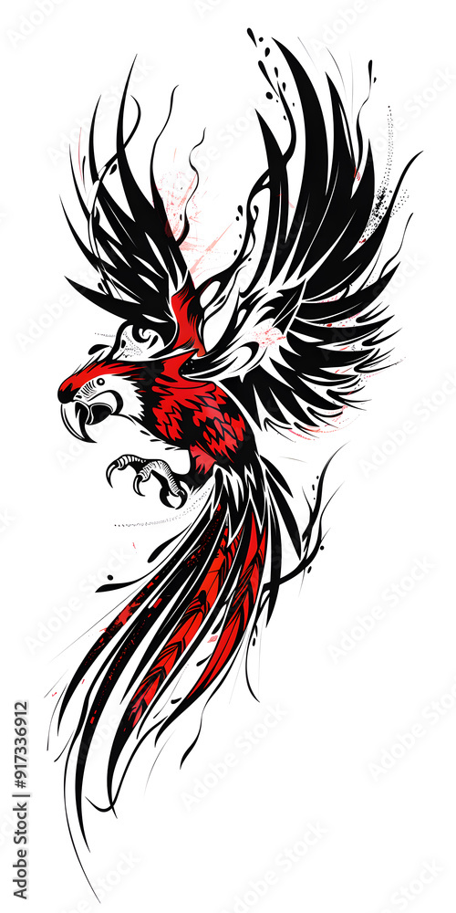 Obraz premium Tribal Macaw Tattoo traditional tattoo illustration