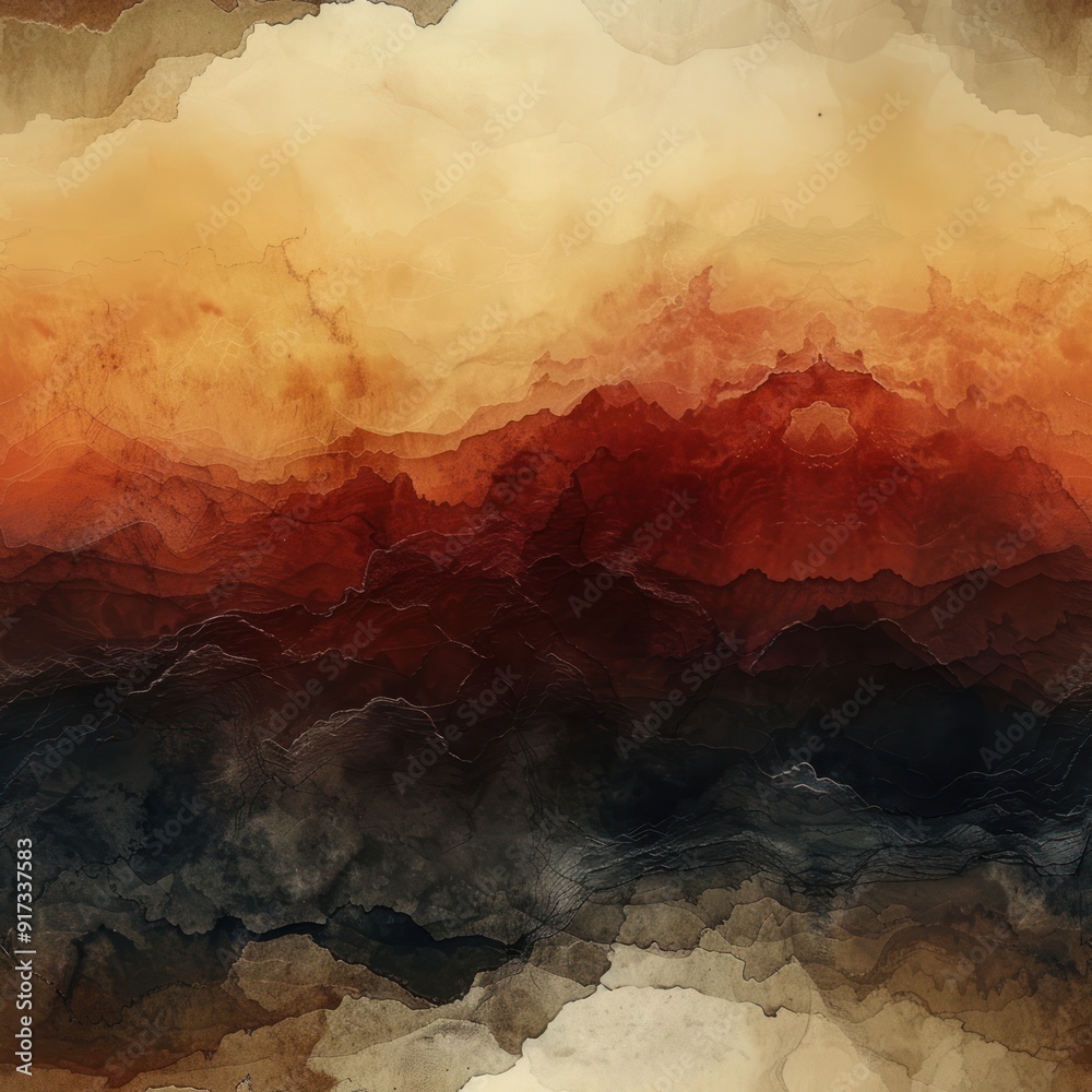 Abstract Mountain Range Watercolor Painting. Abstract Mountain Range Watercolor Painting.