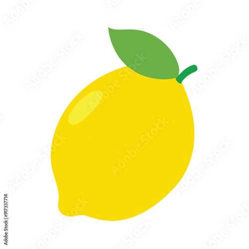 yellow lemon fruit isolated on white background 