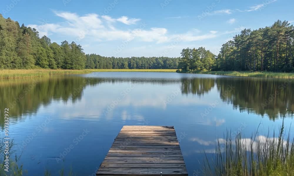 wooden bridge over lake
