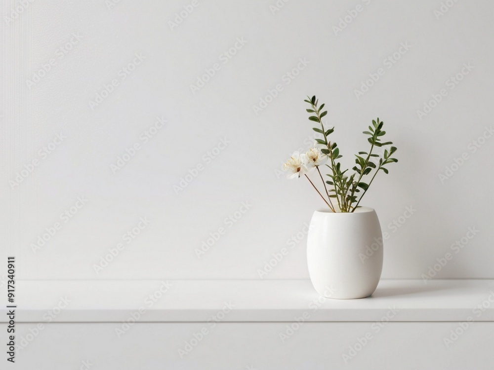 A background of tiny plants and white walls A background of tiny plants and white walls