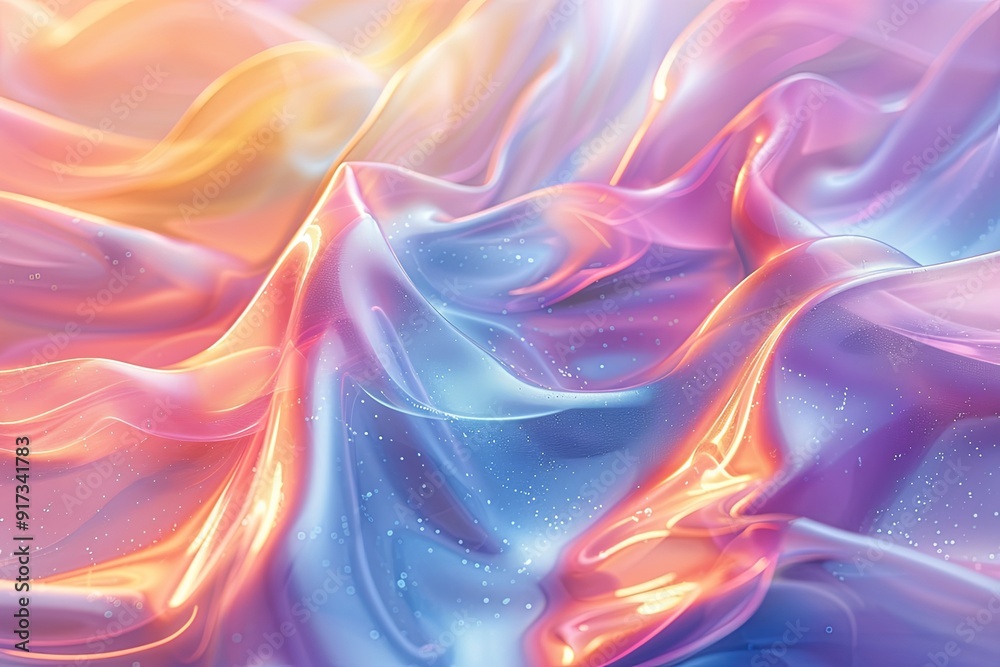 Light pastel background of various holographic shapes and waves Light pastel background of various holographic shapes and waves