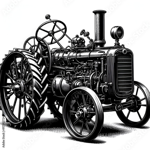 Wallpaper Mural Old tractor engine  Torontodigital.ca