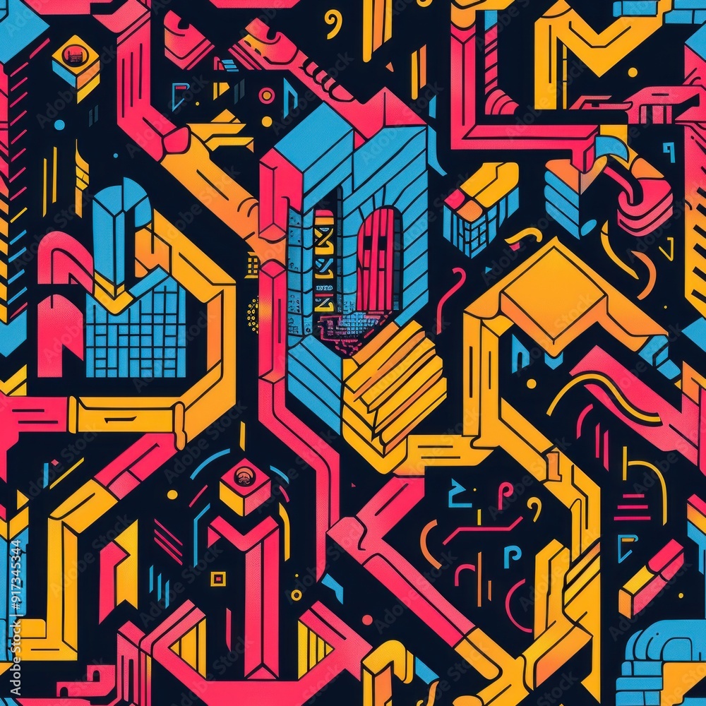 Abstract geometric pattern with vibrant colors. Abstract geometric pattern with vibrant colors.